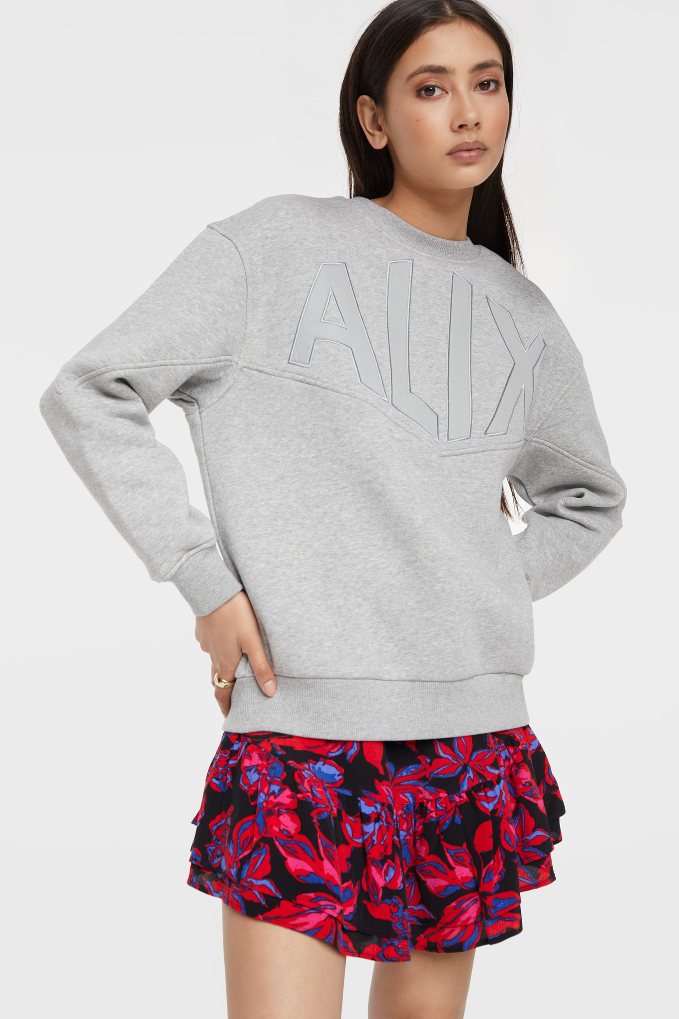 Colourblocking Sweater - Soft Grey-1