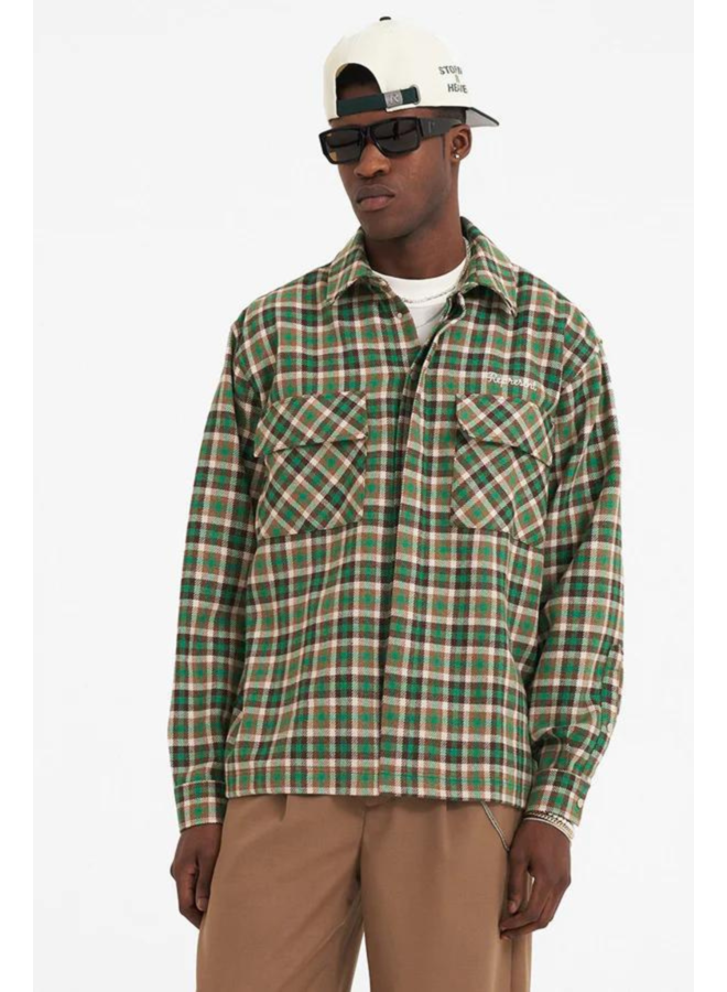 Longsleeve Flannel Shirt - Brown/ Racing Green