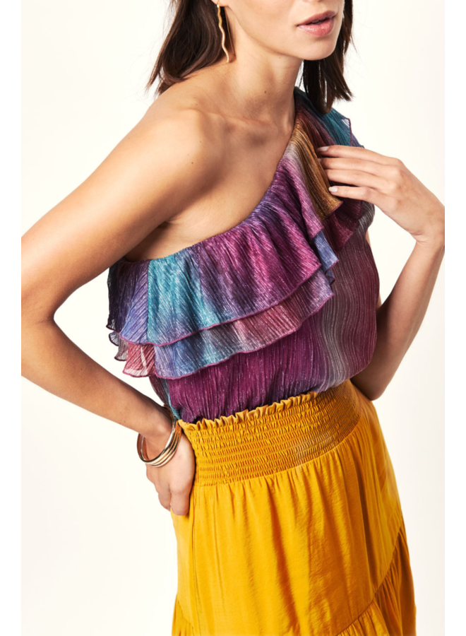 Disco One Shoulder Top - Multicolour