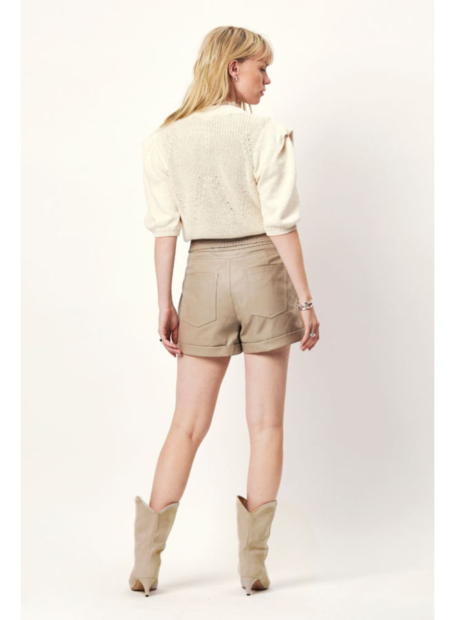 Azra High Waist Shorts - Cobblestone