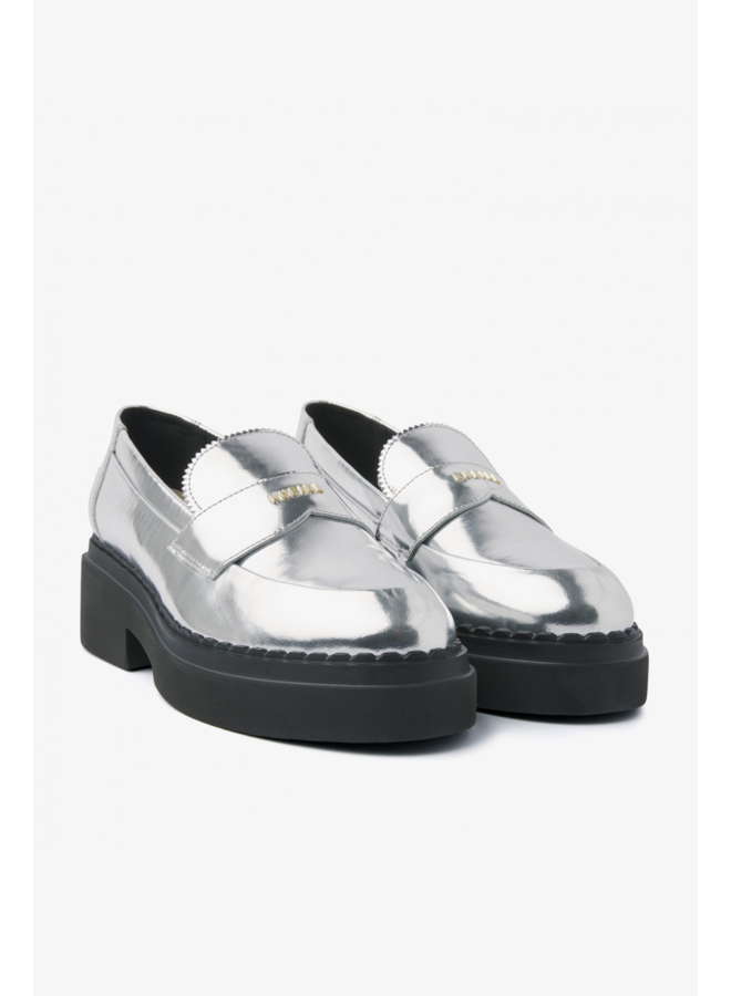 Frankie Loafer - Silver Metallic Shiny