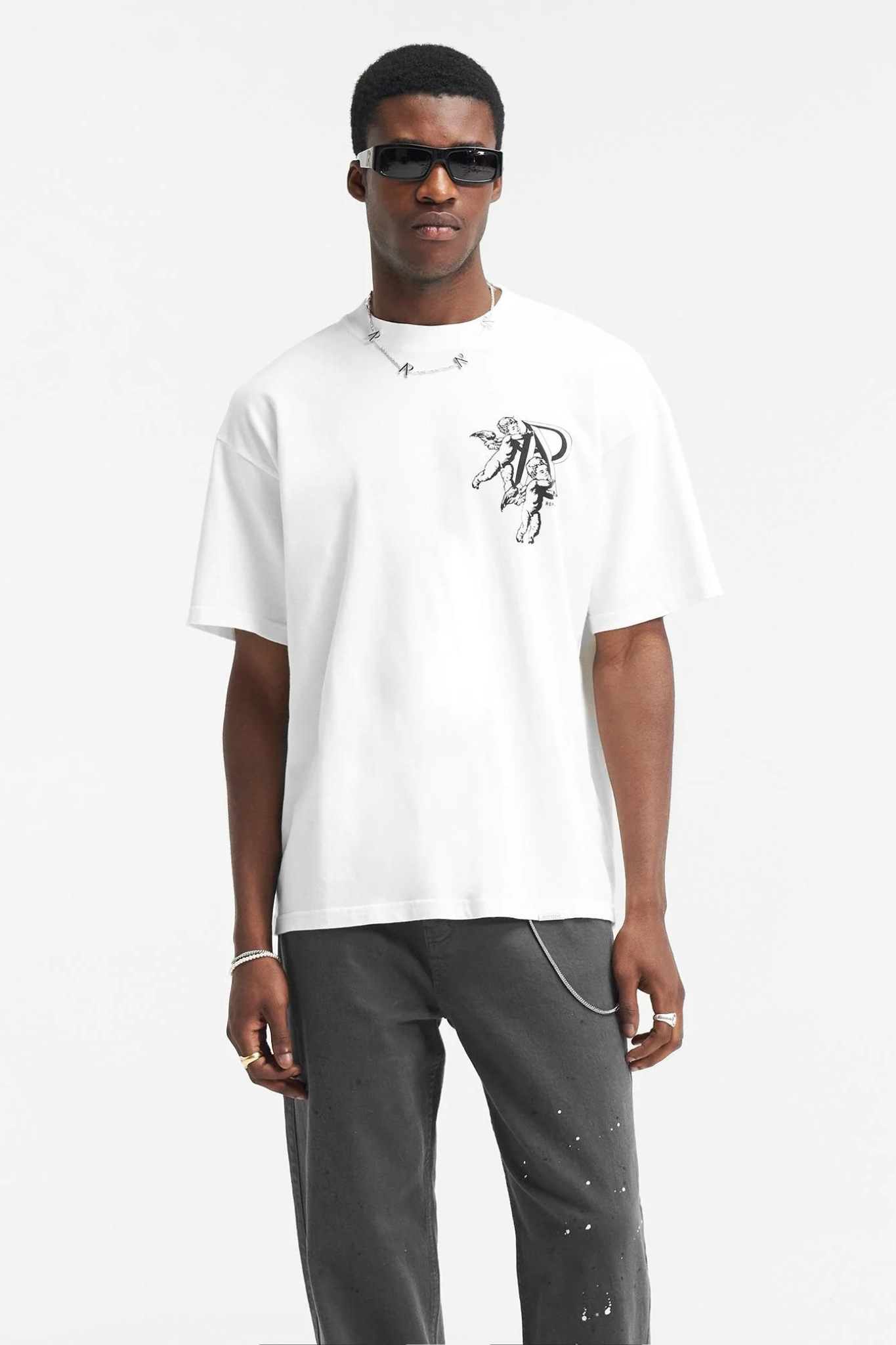 Cherub Initial T-shirt - Flat White-2