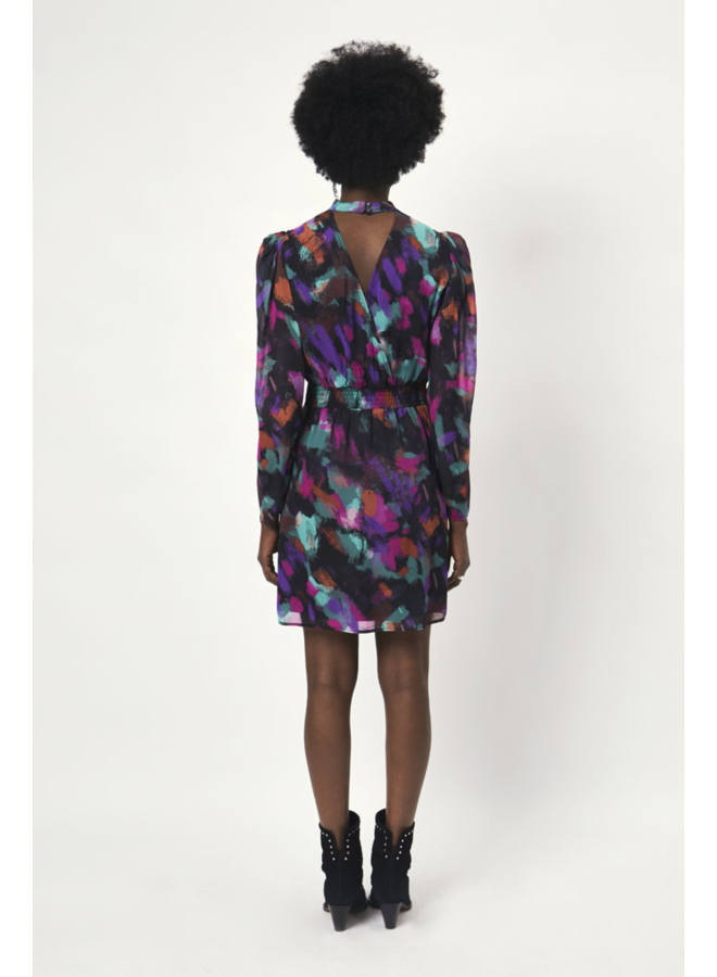 Edly Printed Cocktail Dress - Multicolour