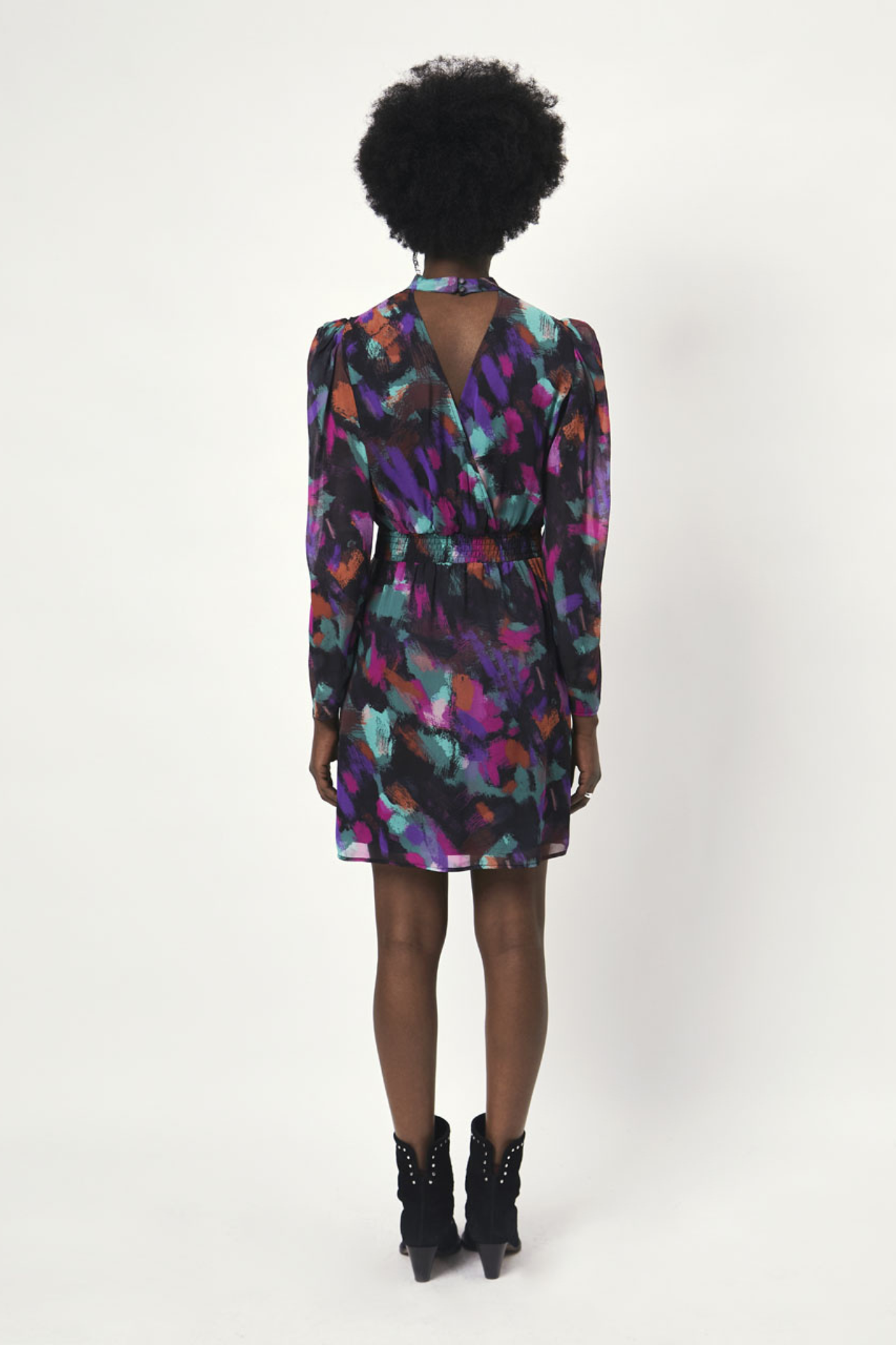 Edly Printed Cocktail Dress - Multicolour-2