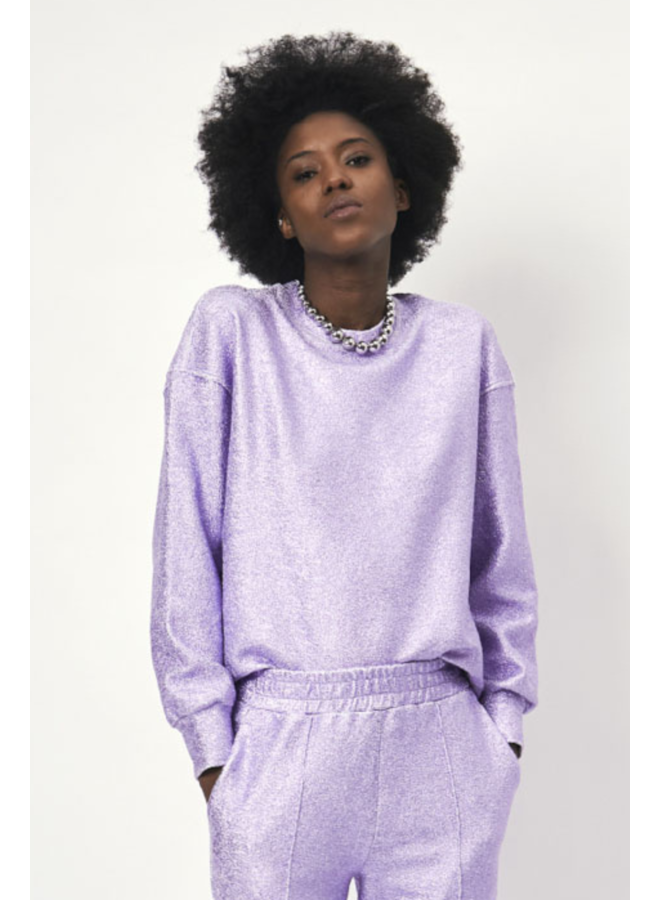 Zappa Foil Coated Sweater - Soft Violet