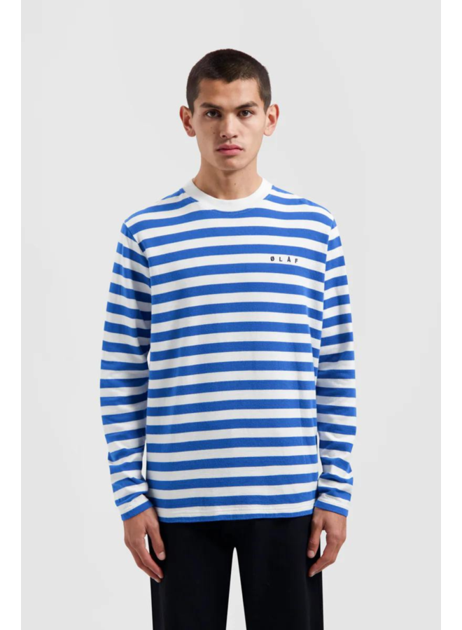 Stripe LS Tee - White/Blue