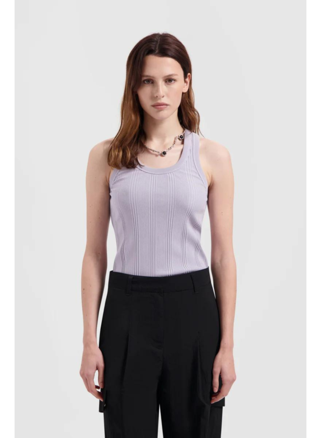 Rib Tank Top - Washed Purple