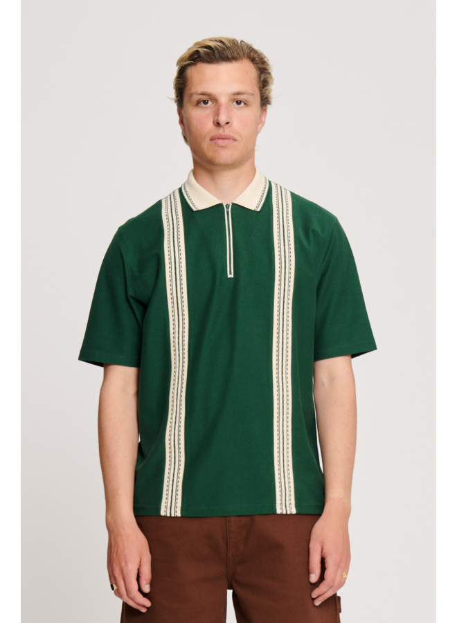 Luca Zip Polo - Dark Green