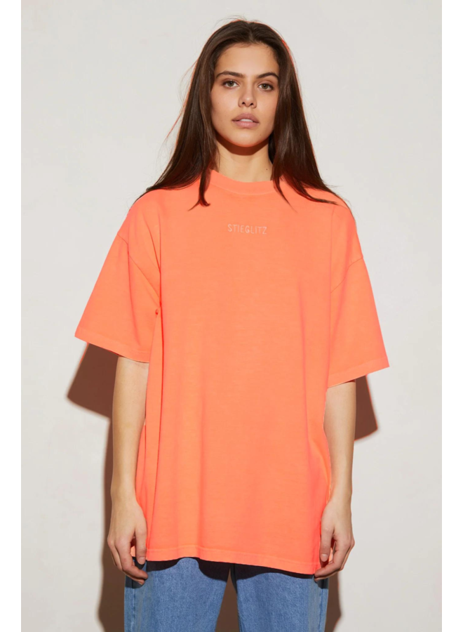 Garment Dyed Oversized Tee - Orange