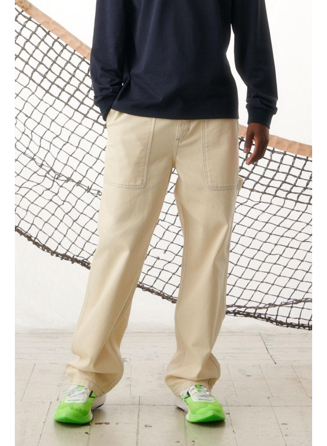 Broom Trousers - Off-White/Teal