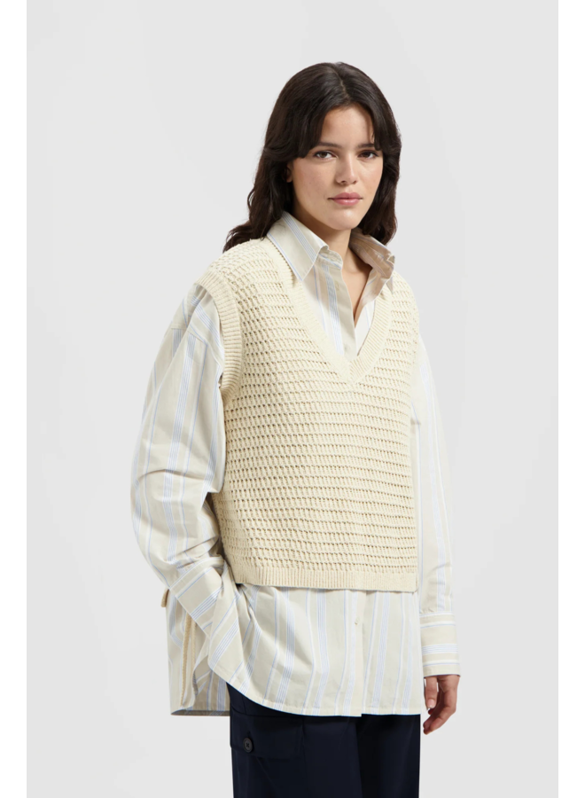 Open Knit Vest - Off-White