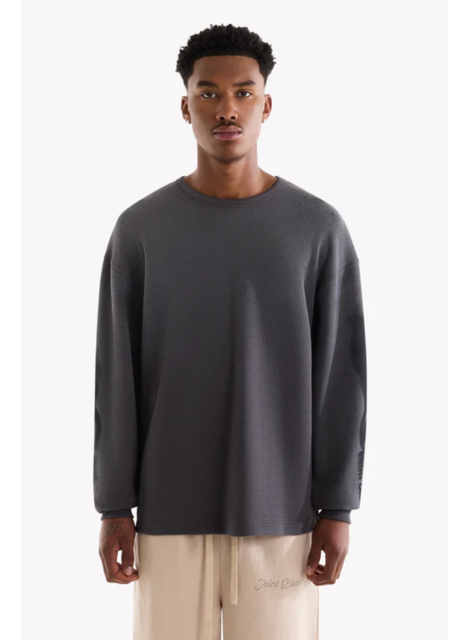 Blur Waffle Knit Longsleeve - Gray