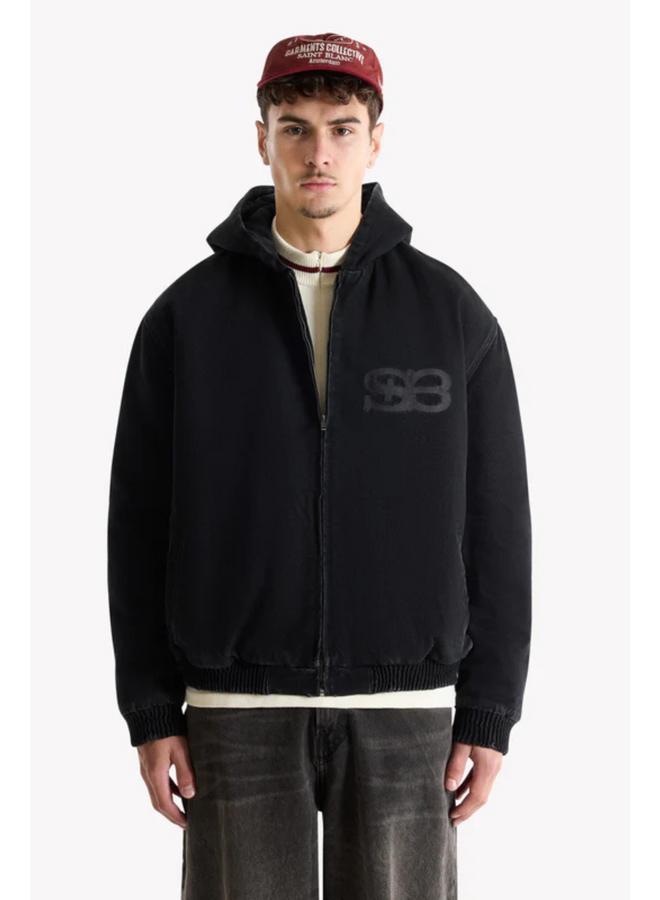Studio Denim Bomber Jacket - Black