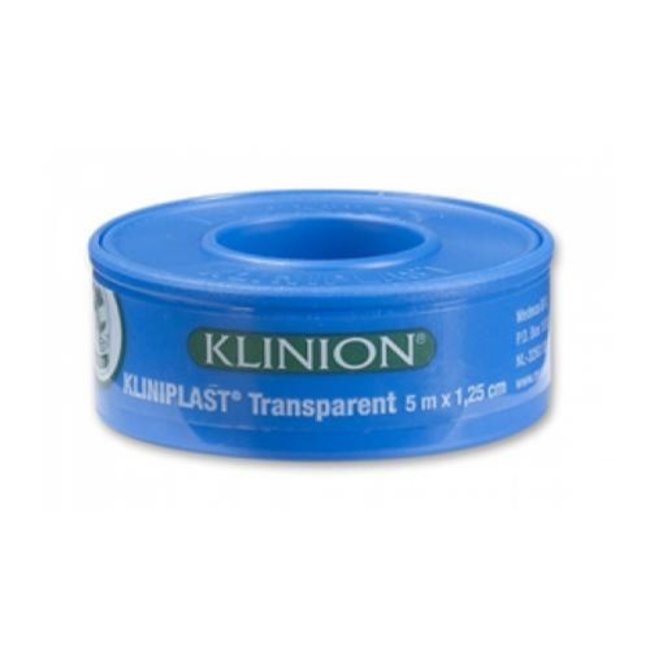 Klinion Hechtpleister transparant met ring 5m x 1,25cm - 18 stuks