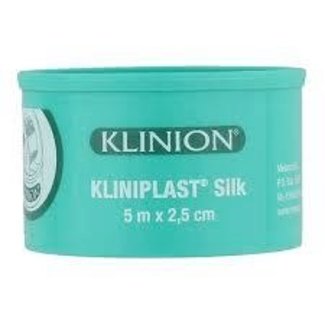 Klinion hechtpleister kunstzijde met ring 5m x 2,5cm