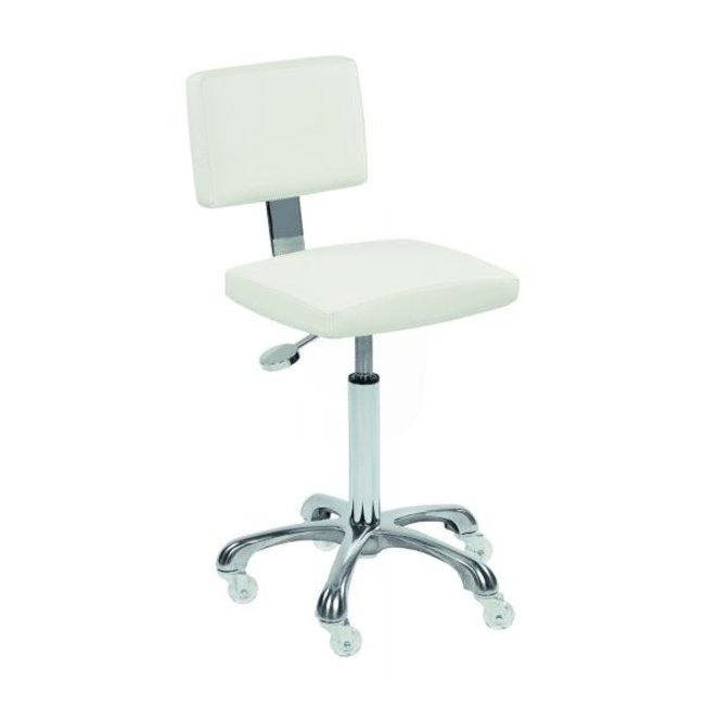 Stool with backrest White