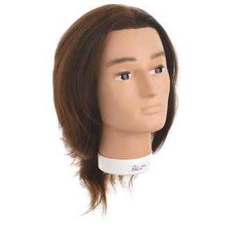 Sinelco Practice head bobby indian hair 30-35 cm