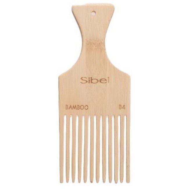 Bamboo b4 anti-static wooden afro comb sibel