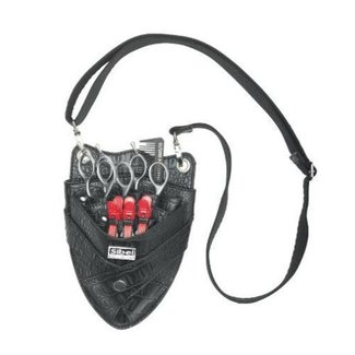 Sinelco Boy 7 black holster in matte croco for 6 scissors sibel