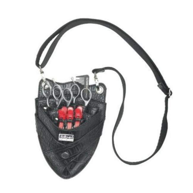 Boy 7 black holster in matte croco for 6 scissors sibel