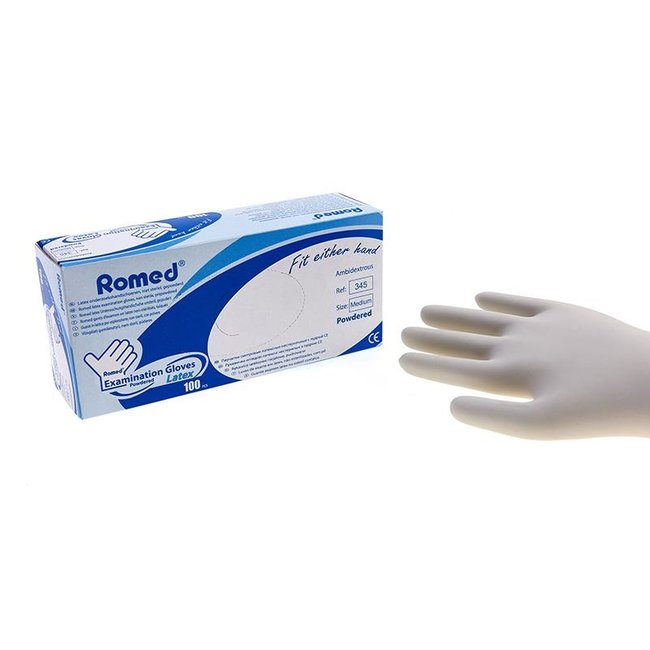 Romed Powdered latex gloves