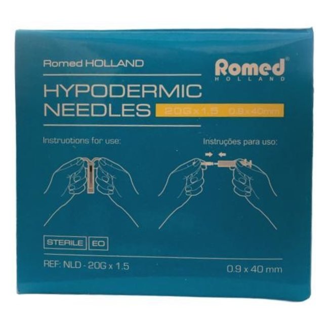 Aiguilles d'injection Romed 100pcs 20G x 1.5