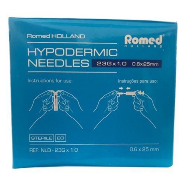 Romed 100pcs Injection Needles 23G x 1