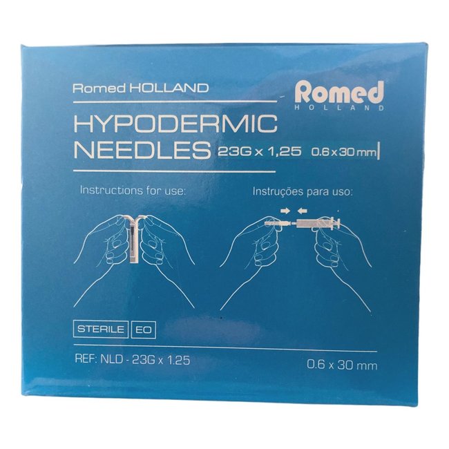 Romed 100 Stück Injektionsnadeln 23G x 1,25