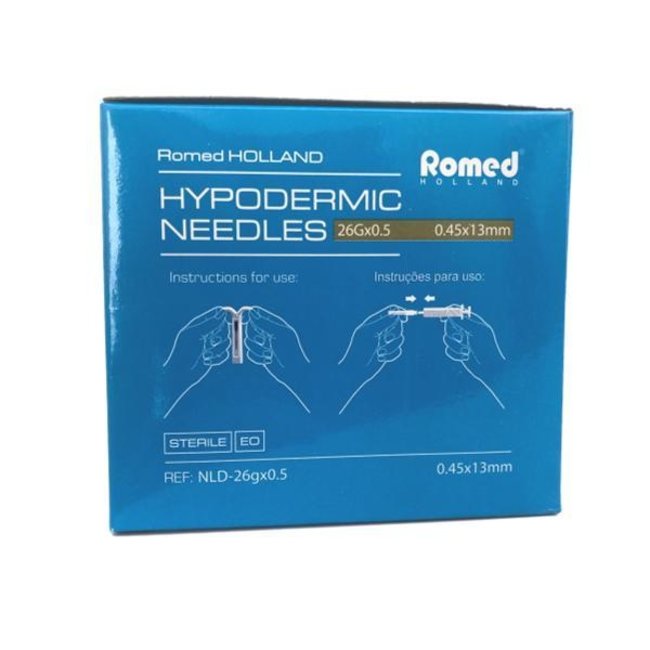 Aiguilles d'injection Romed 100pcs 26G x 0,5