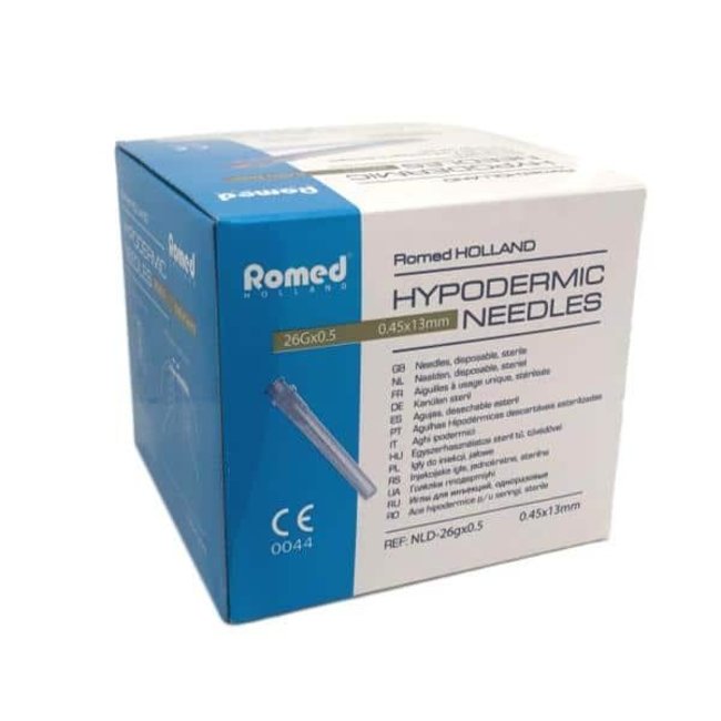 Aiguilles d'injection Romed 100pcs 26G x 0,5