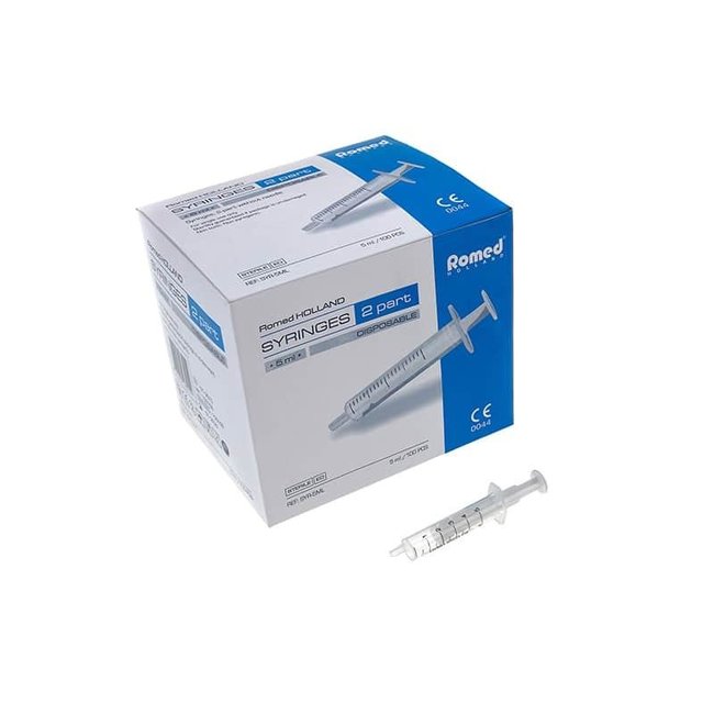 Romed 2-piece syringes 20ml luer slip 50 pcs