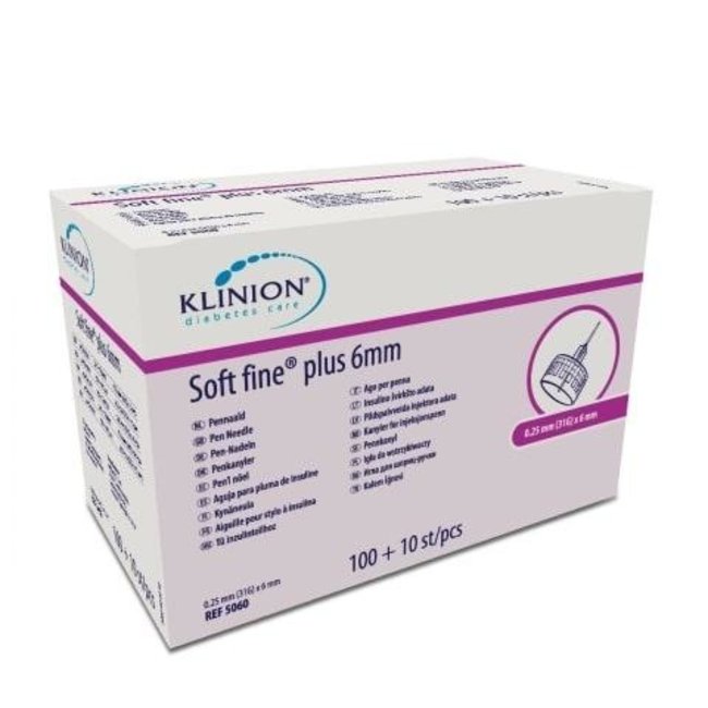 Klinion Diabetes Care Soft fine Plus pen needles 0.25mm (31G) x 6mm