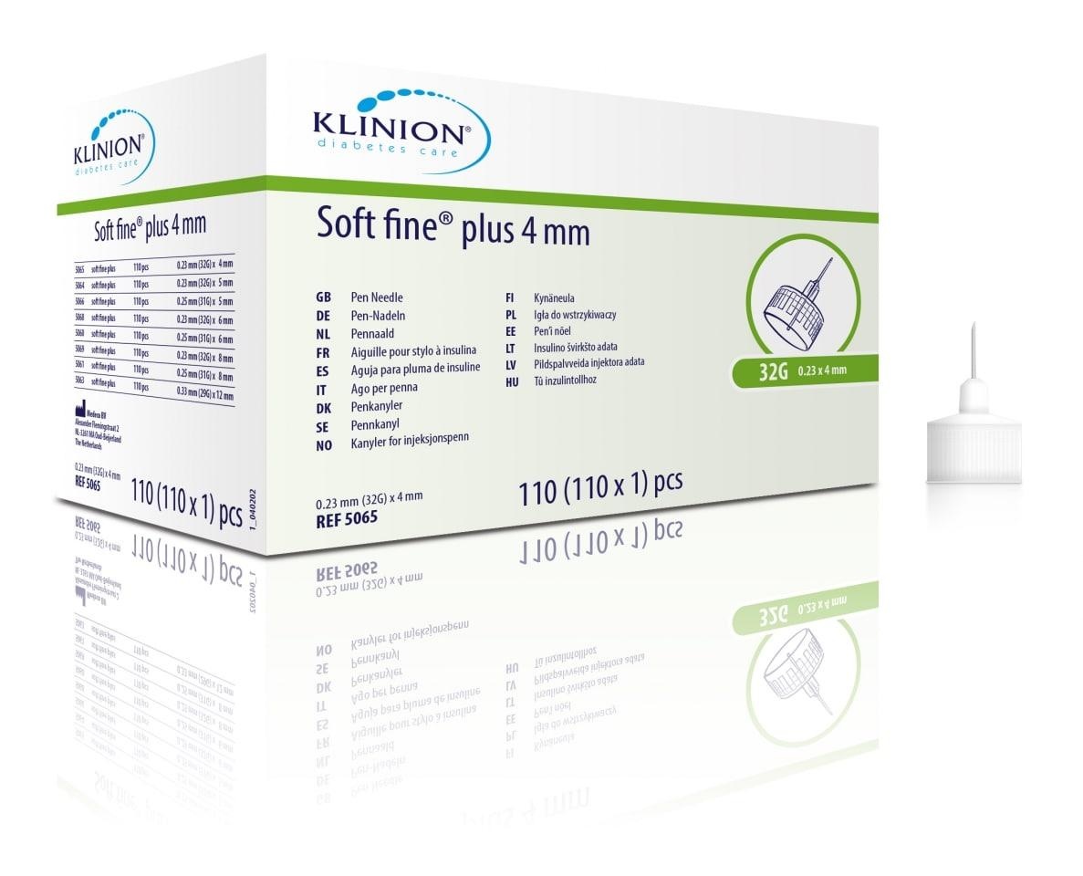 Klinion Diabetes Care Soft fine Plus pennaalden 0,23mm (32G) x 4mm Degros