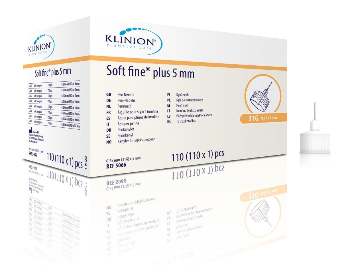 Klinion Diabetes Care Soft fine Plus pennaalden 0,25mm (31G) x 5mm Degros