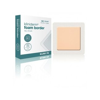 Klinion Kliniderm Foam foam bandage with Border 15x15cm