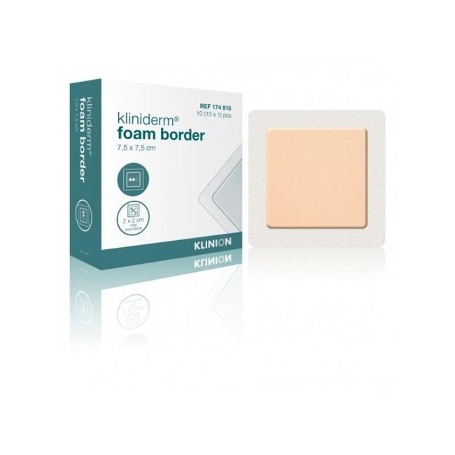 Pansement en mousse Kliniderm Foam avec Bordure 7.5x7.5cm