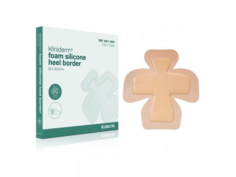 Klinion Kliniderm Foam Silicone Foam Bandage Heel with Border