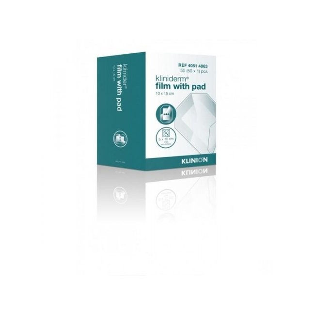 Klinion Kliniderm Film with Pad wound plaster sterile 10x15cm