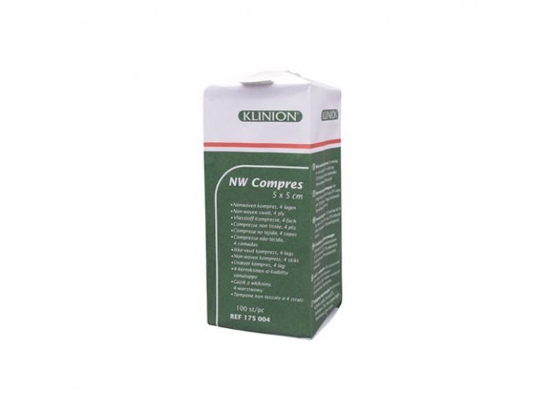 Klinion Klinion gauze compress nonwoven 4-layer 5x5cm (100 pieces), foto 2 van 2