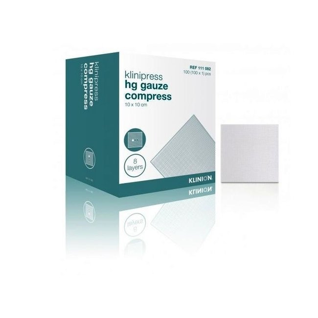 Klinion gauze compress HG 8-layer 10x10cm (100 pieces)