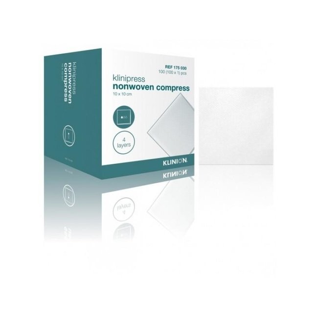 Klinion gauze compress nonwoven sterile 4-layer 10x10cm