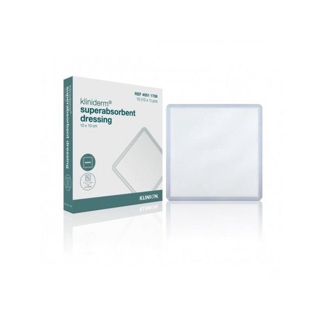 Kliniderm Superabsorbent dressing sterile 10x10cm (10)
