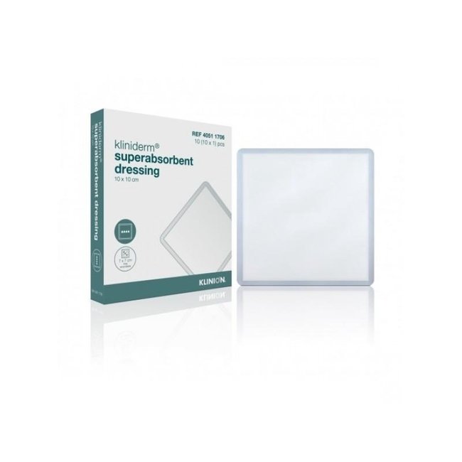 Kliniderm Superabsorberend verband steriel 10x10cm (10)