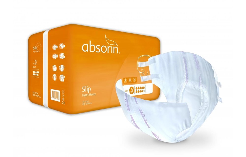 Absorin comfort slip night/heavy <170cm xl geel 0940-a