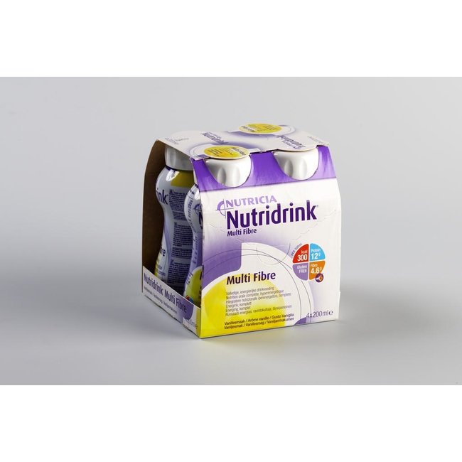 Nutricia nutridrink alimentation diététique multi fibres 200ml vanille 65284