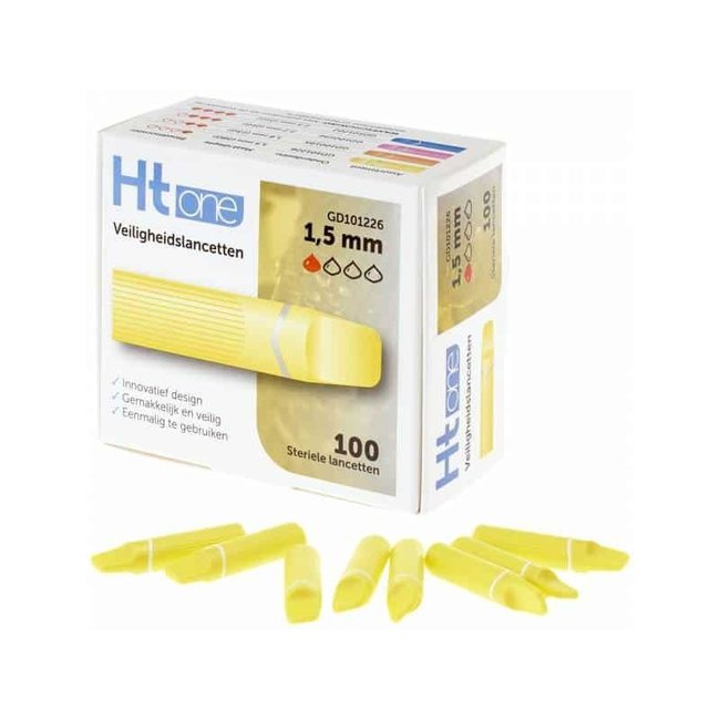 HT One Safety lancets 1.5 mm - 100 pieces