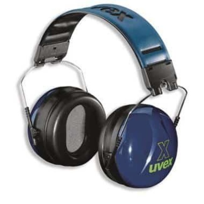 uvex x 2500-030 gehoorkap met hoofdband blauw