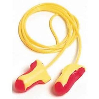 Honeywell Howard Leight Laser Lite ear plug with cord yellow-red