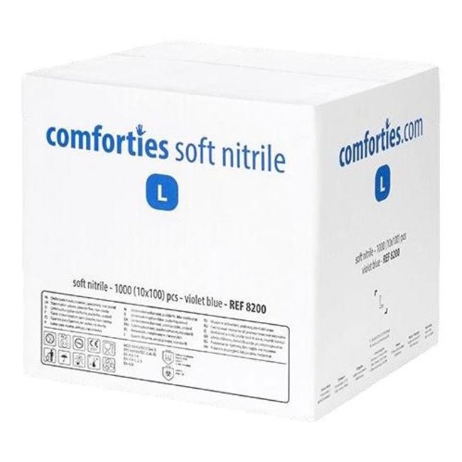 Gants en nitrile souple Comforties Violet / Bleu (premium) 100 pièces
