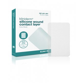 Klinion Kliniderm siliconen wondcontactlaag 5x7,5cm